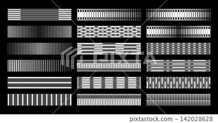 Bundle of decorative technology line pixel abstract divider Bundle of decorative technology line pixel abstract divider 142028628