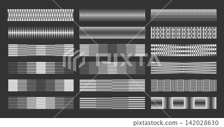 Set of flat digital blend stripe line abstract divider design Set of flat digital blend stripe line abstract divider design 142028630