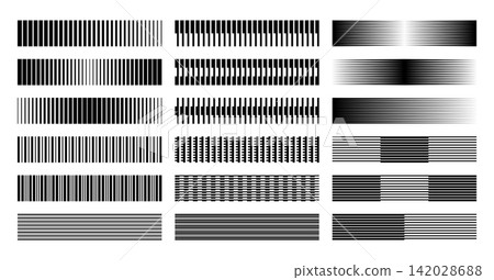 Modern abstract stripe line border divider design set Modern abstract stripe line border divider design set 142028688