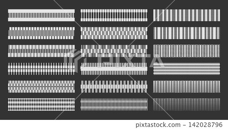 Modern stripe line grid pixel circuit divider border set Modern stripe line grid pixel circuit divider border set 142028796