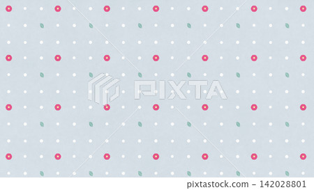Winter polka dot pattern background featuring camellia flowers and leaves. Winter polka dot pattern background featuring camellia flowers and leaves. 142028801