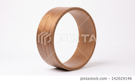 Natural grain wooden ring sculpture isolated on white background with sculpture abstract minimalist circular sculptural craftsmanship polished decoration geometric interior ornament Natural grain wooden ring sculpture isolated on white background with sculpture abstract minimalist circular sculptural craftsmanship polished decoration geometric interior ornament 142029146