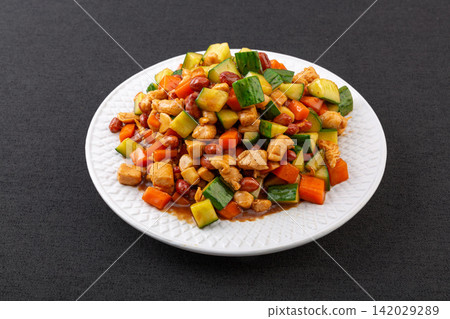 kung Pao Chicken Stir Fry with Peanuts and Vegetables kung Pao Chicken Stir Fry with Peanuts and Vegetables 142029289