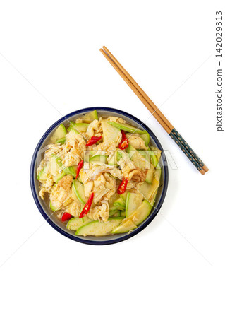 stir Fried Zucchini with Eggs Chinese Vegetable Dish stir Fried Zucchini with Eggs Chinese Vegetable Dish 142029313