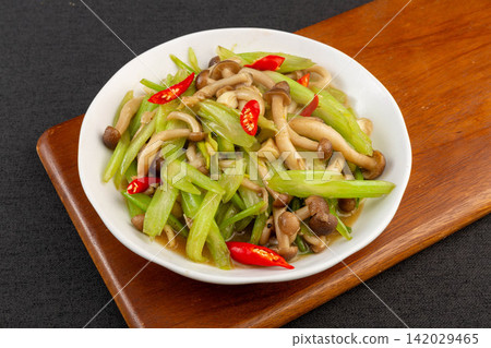 stir Fried Celery with Crab Mushroom Chinese Vegetable Dish stir Fried Celery with Crab Mushroom Chinese Vegetable Dish 142029465