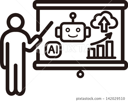 人工智慧商業圖標、簡報、研討會、人工智慧、機器人、象形圖、插圖 人工智慧商業圖標、簡報、研討會、人工智慧、機器人、象形圖、插圖 142029510