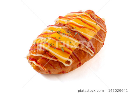 freshly Baked Cheese Sausage Bun with Melted Sauce freshly Baked Cheese Sausage Bun with Melted Sauce 142029641