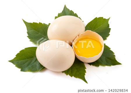 white Shell Chicken Eggs with Fresh Egg Yolk Food Ingredient white Shell Chicken Eggs with Fresh Egg Yolk Food Ingredient 142029834