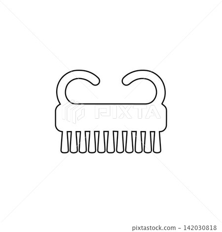 nail brush outline bathroom hand cleaning accessory isolated on white background nail brush outline bathroom hand cleaning accessory isolated on white background 142030818