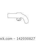 old pistol outline symbol vector illustration old pistol outline symbol vector illustration 142030827