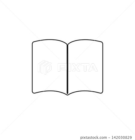 open book outline black education and reading icon on white background open book outline black education and reading icon on white background 142030829