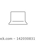 open laptop outline portable computer icon for tech and workspace themes open laptop outline portable computer icon for tech and workspace themes 142030831