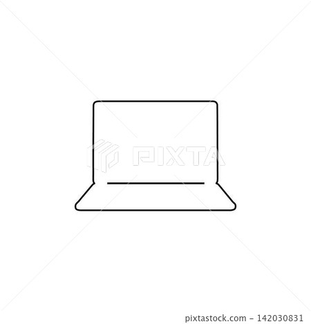open laptop outline portable computer icon for tech and workspace themes 142030831