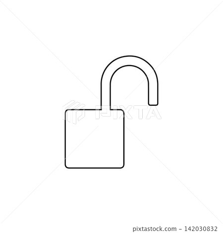 open padlock outline isolated on white background unlock security concept open padlock outline isolated on white background unlock security concept 142030832
