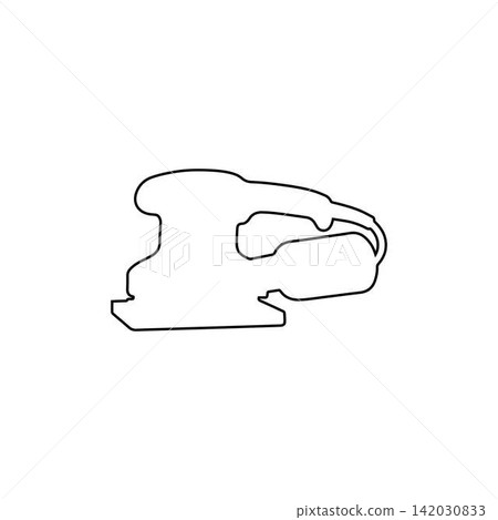 orbital sander power tool outline isolated on white background orbital sander power tool outline isolated on white background 142030833