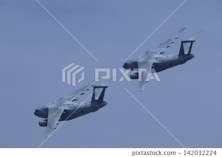 Formation flight of Japan Air Self-Defense Force C-2 transport aircraft Formation flight of Japan Air Self-Defense Force C-2 transport aircraft 142032224