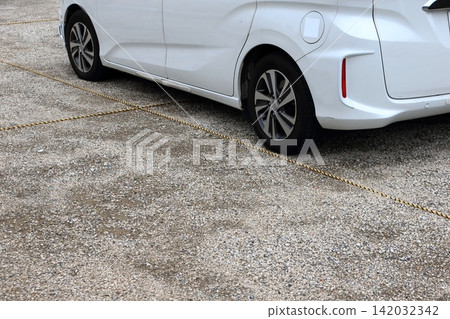 Image of parking lot with crushed stone Image of parking lot with crushed stone 142032342