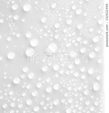 Water drop cold white background pattern surface circle droples rain weather liquid backdrop, pur clean nature wet, platform aesthetic cosmetic presentation, buble droplets dew reflection spa. Water drop cold white background pattern surface circle droples rain weather liquid backdrop, pur clean nature wet, platform aesthetic cosmetic presentation, buble droplets dew reflection spa. 142032494