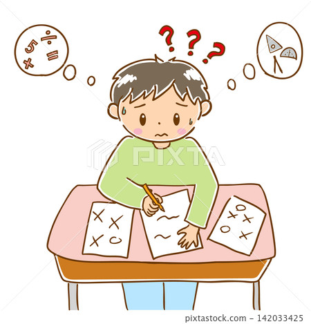 Illustration 2 of a child who doesn't understand their studies 142033425