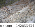 箱根大涌谷壯觀的噴射孔和山坡：壯觀的火山景觀。 142033434