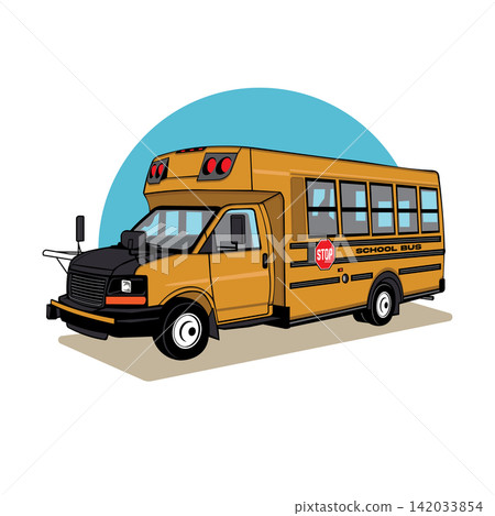 School bus illustration, perfect for t shirt design and transportation service logo School bus illustration, perfect for t shirt design and transportation service logo 142033854