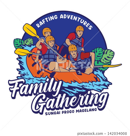 Rafting river Adventures illustration, perfect for t shirt design Rafting river Adventures illustration, perfect for t shirt design 142034008