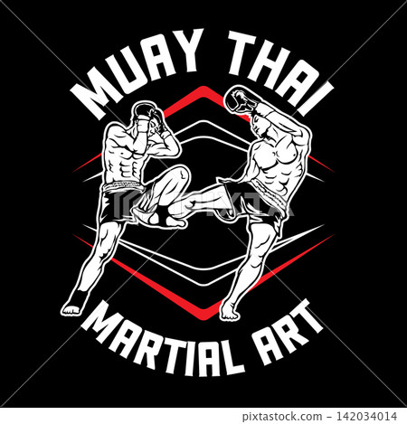 Muay Thai boxing martial arts, perfect for t shirt design Muay Thai boxing martial arts, perfect for t shirt design 142034014