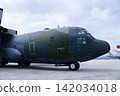 Cockpit of a KC-130H parked on the tarmac. 142034018