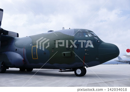 Cockpit of a KC-130H parked on the tarmac. Cockpit of a KC-130H parked on the tarmac. 142034018