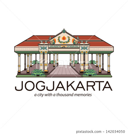 Sultan Palace of Jogjakarta Indonesia illustration, perfect for t shirt design Sultan Palace of Jogjakarta Indonesia illustration, perfect for t shirt design 142034050