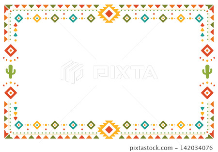 Mexican-style ethnic frame material_horizontal Mexican-style ethnic frame material_horizontal 142034076
