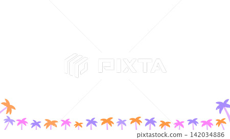 Colorful palm tree frame with a tropical feel (transparent) Colorful palm tree frame with a tropical feel (transparent) 142034886