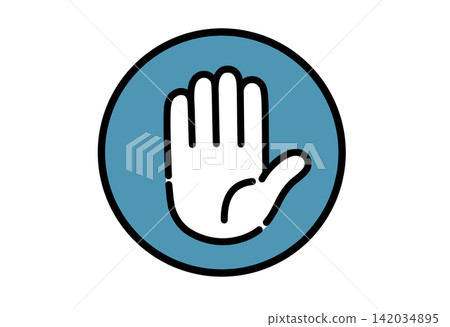 Rock-paper-scissors "paper" icon illustration 1 Rock-paper-scissors "paper" icon illustration 1 142034895