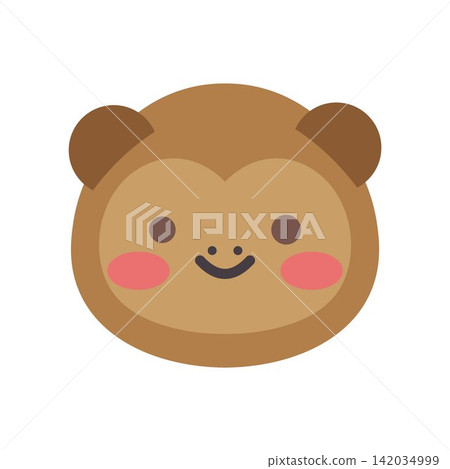 cute kawaii monkey face vector illustration with rosy cheeks isolated on white background cute kawaii monkey face vector illustration with rosy cheeks isolated on white background 142034999
