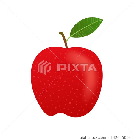 fresh red apple fruit vector illustration with green leaf isolated on white background fresh red apple fruit vector illustration with green leaf isolated on white background 142035004