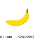 clean ripe banana fruit vector art design with green stem for grocery and diet menu graphics 142035005