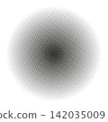 abstract circular halftone dot gradient vector graphic isolated on white background 142035009