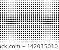 abstract black and white horizontal halftone dot line gradient pattern vector background 142035010