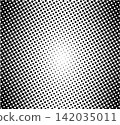abstract black and white halftone dot pattern vector background with gradient radial effect 142035011