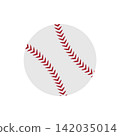 classic white baseball vector illustration with red stitching lines isolated on white background 142035014