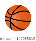 vibrant orange basketball vector illustration with distinct black curved line pattern isolated on a white background 142035015