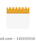 minimalist calendar icon vector illustration with yellow header and blank page page design 142035016
