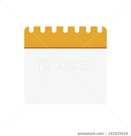 minimalist calendar icon vector illustration with yellow header and blank page page design minimalist calendar icon vector illustration with yellow header and blank page page design 142035016