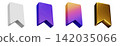 3D Bookmark glossy tag icons on white background 142035066