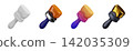 3D painting brush glossy art icons on white background 142035309