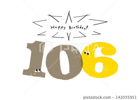 Number illustration, simple and cute date material, October 6th 142035951