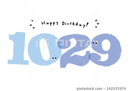 Number illustration, simple and cute date material, October 29th 142035974