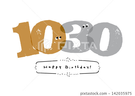Number illustration, simple and cute date material, October 30th 142035975