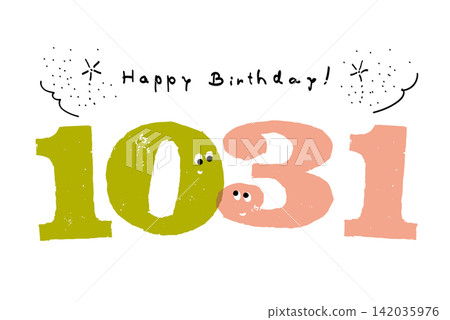 Number illustration, simple and cute date material, October 31st 142035976