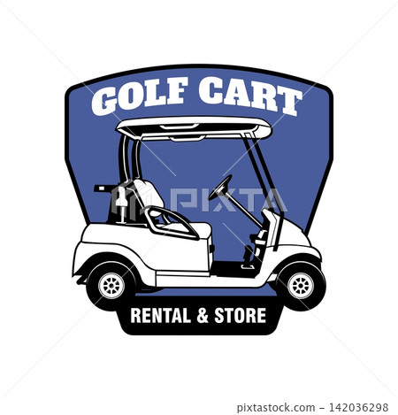 Golf cart vector illustration, perfect for golf equipment store logo design Golf cart vector illustration, perfect for golf equipment store logo design 142036298